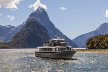 Milford Sound Boat Cruise showing Mitre Peak