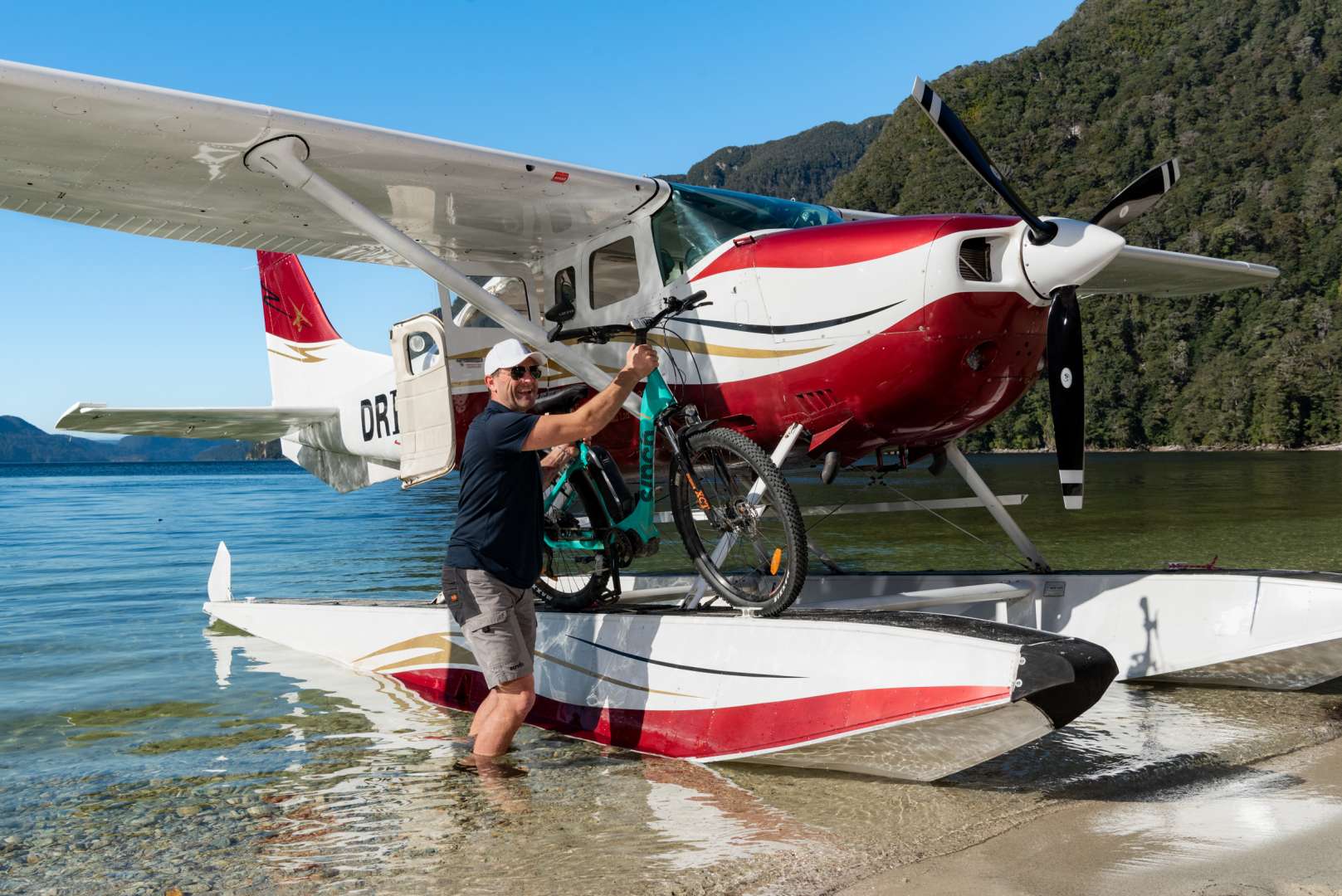 All ashore at a beautiful beach on our Mystery Flight