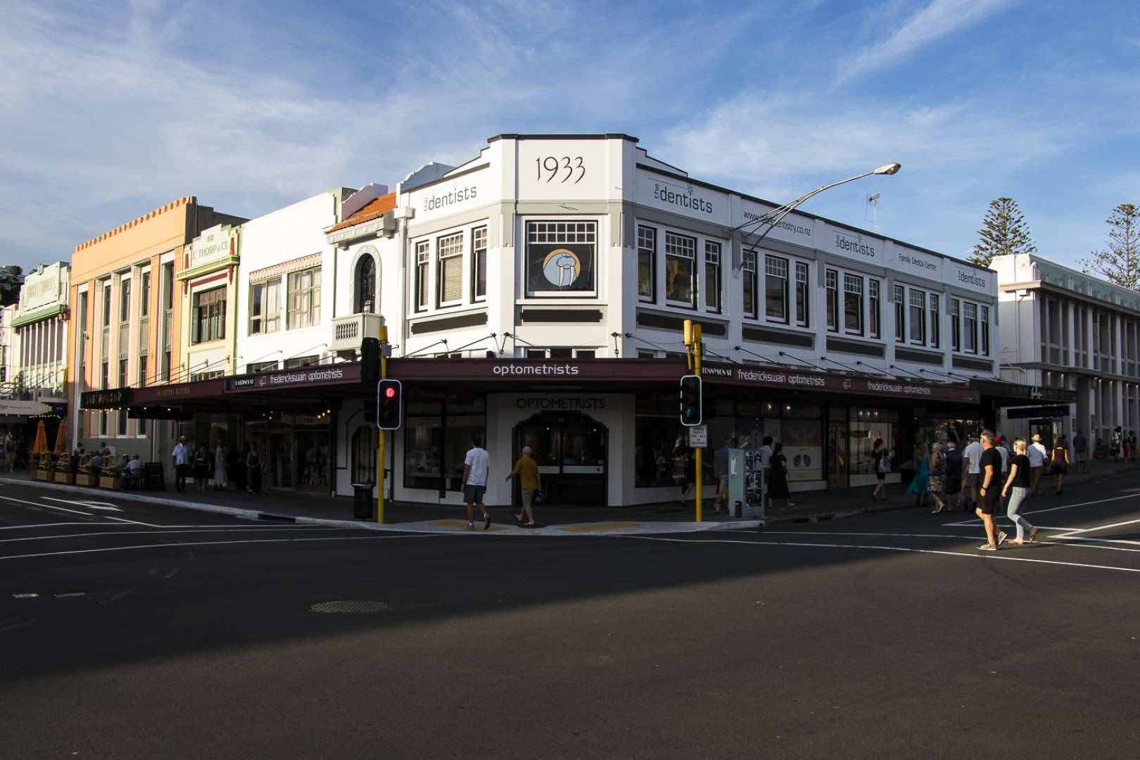 The corner of Hastings and Tennyson Streets in Napier