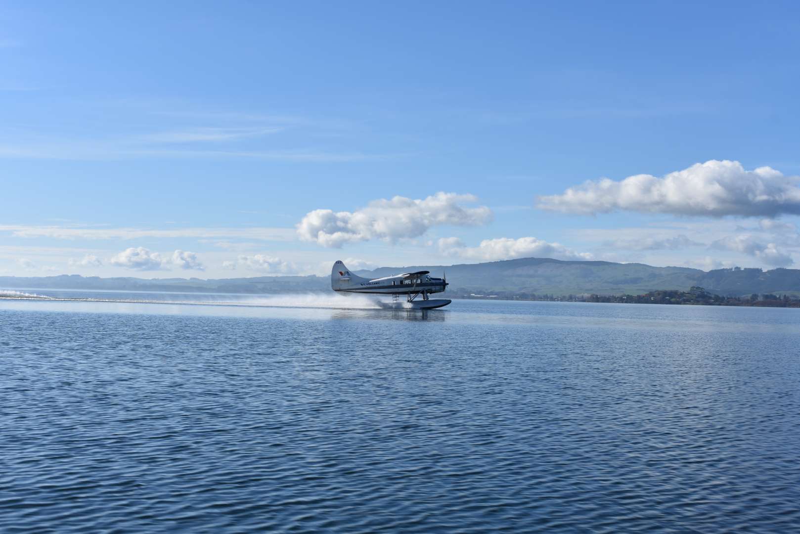 Otter Take Off, Mokoia in background