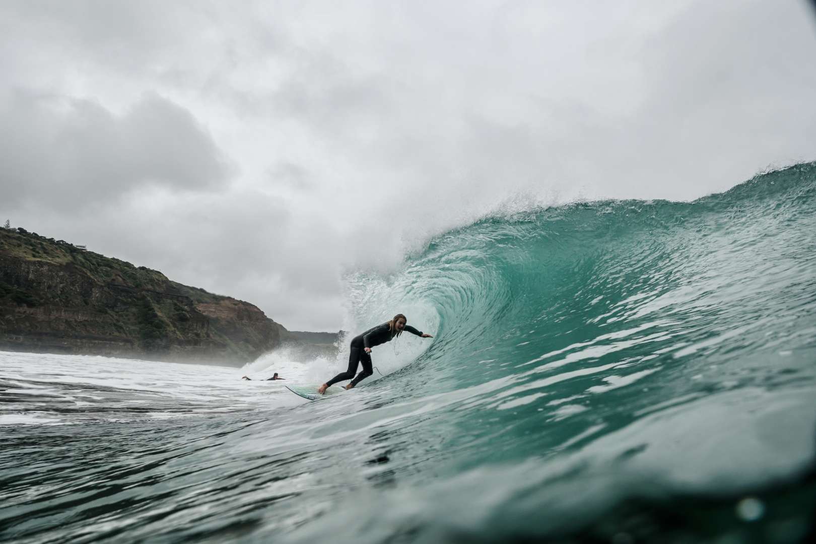 Surf coach surfing