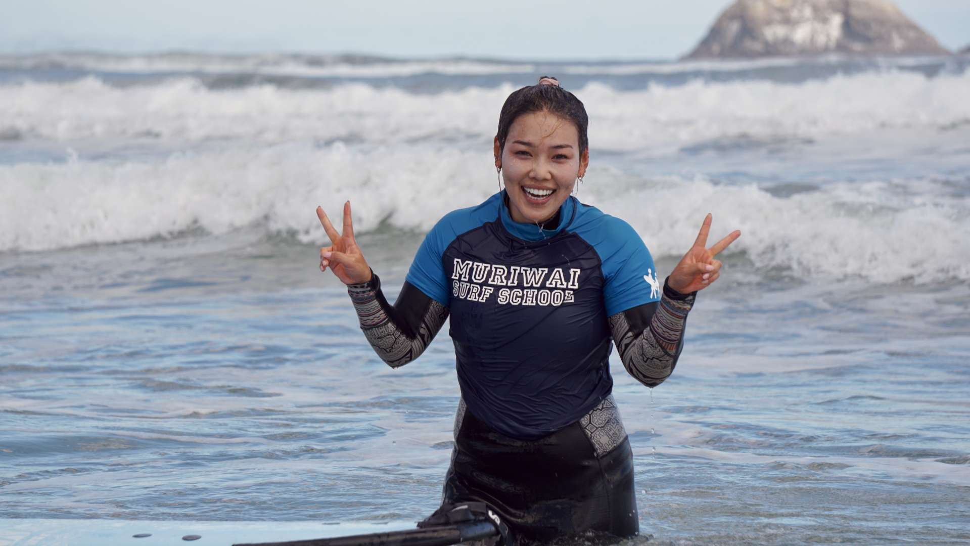 Surf lesson smiles